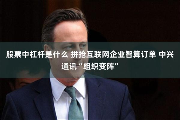 股票中杠杆是什么 拼抢互联网企业智算订单 中兴通讯“组织变阵”