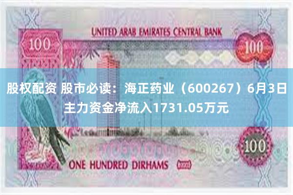 股权配资 股市必读：海正药业（600267）6月3日主力资金净流入1731.05万元