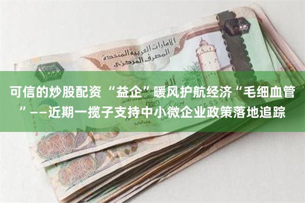 可信的炒股配资 “益企”暖风护航经济“毛细血管”——近期一揽子支持中小微企业政策落地追踪