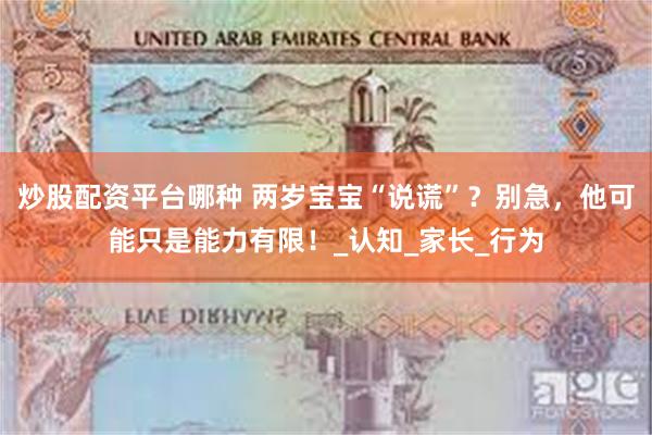 炒股配资平台哪种 两岁宝宝“说谎”？别急，他可能只是能力有限！_认知_家长_行为