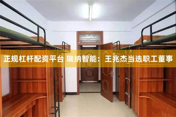 正规杠杆配资平台 瑞纳智能：王兆杰当选职工董事